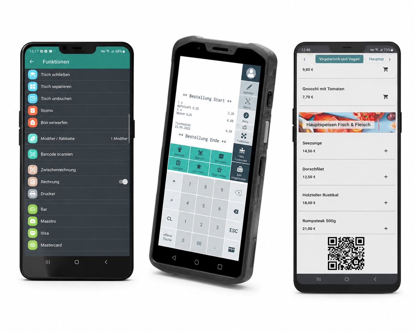 Bestellungen an der Kasse, per VectronApp und QR-Code
